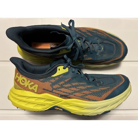 Hoka Speedgoat 5 Trail Running Shoes Blue Coral Men's Size 11.5D Insole Replaced - Picture 1 of 14